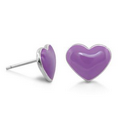 Lauren G. Adams Girls Baby Hearts Post Earrings (Silver/Lavender)